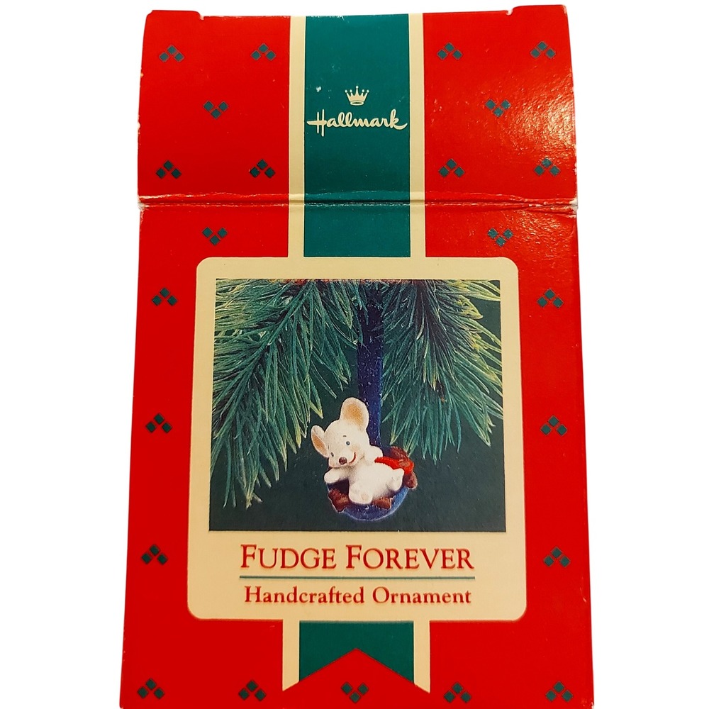 Vintage 1987 Hallmark Keepsake Ornament Fudge Forever Mouse in Ladle QX449-7